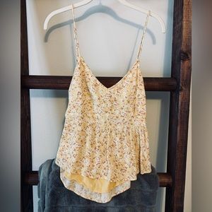 Adorable yellow tie tank top